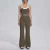 Nuevo conjunto de yoga a colorblock transfronterizo con tacto nude, casual y versátil, acanalado, de cintura alta, para ejercicio al aire libre, conjunto de seis piezas