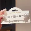 Pulseira de Zircônia Flor Pérola Imitação Contas Estilo Francês Luxo Leve, Pulseira Exquisita e de Alto Padrão, Joia de Moda de Nicho para Mulheres