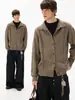 Suéter Cardigan Vintage com Padrão de Trigo de Gola Alta e Botões Múltiplos no Estilo Old Money para Homens e Mulheres, Solto, Casual, Malha Versátil