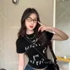 Camiseta de Manga Corta de Algodón Puro con Hombros Rectos, Diseño de Nicho de Moda para Mujer, Verano Estilo Americano Chica Picante Corta Ajustada Adelgazante Top