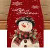 Pino Rojo Feliz Navidad Bandera de Mesa Decoración de Mesa de Cocina Navideña de Invierno Decoración para Fiesta Familiar Navideña de Granja