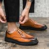 Otoño 2024 Nuevos Zapatos de Piel de Dedo Gordo Zapatos de Plataforma de Suela Gruesa Zapatos de Piel para Ropa de Trabajo Zapatos de Vestir de Negocios Zapatos de Hombre Zapatos de Piel Pequeños para Jóvenes