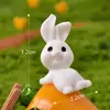 Paraíso de Conejos Adorno de Paisaje en Miniatura, Animal de Dibujos Animados Lindo, Casa de Conejo Zanahoria, Accesorios de Resina para Jardinería, Artesanía Hecha a Mano