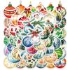 Pegatinas navideñas para decorar el refrigerador, el teléfono, la taza de agua, diseño de escena, PVC, adhesivo impermeable