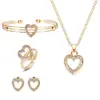 Diseño de Nicho de Moda Collar de Gama Alta Pendientes Pulsera Anillo Personalizado Simple Estilo Ins Traje de Joyería de Amor