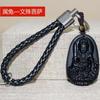 Atacado de chaveiro com pingente de obsidiana Benmingfo, colar masculino com pingente de rato do zodíaco Guanyin de mil mãos, acessórios masculinos e femininos