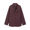Exportación Transfronteriza Ropa de Mujer 2025 Principios de Otoño Estilo Europeo y Americano Moda Holgada Cuello Bufanda Popelina Camisa Holgada