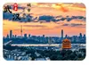 Vista nocturna de Huanghelou, punto de referencia de la ciudad de Wuhan, puente de la Isla del Loro, imán de refrigerador de cristal de Donghu, decoración de recuerdo turístico