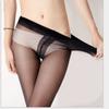 18D tamanho estendido ultra-finas meias sem costura sexy preto grandes pernas longas anti-gancho T-file meia-calça dedo transparente verão