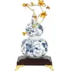 Adorno de Calabaza de Cerámica Esmaltada con Acabado de Alta Gama, con un Patrón Azul y Blanco, Adecuado para Sala de Estar, Vinoteca, Oficina o Decoración de Casa Nueva en Estilo Chino Moderno
