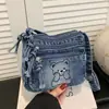 Moda Transfronteriza Simple Bolsos Nuevos Verano 2026 Bolsos de Mezclilla Casual Versátiles Multicapa Bolsos Cruzados Bolsos Cuadrados Pequeños