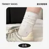 Meias de bolinhas estilo miu para mulheres, meias de cano médio, malha de algodão fina de verão com renda e bolinhas, meias longas estilo ballet para meninas, para usar empilhadas