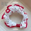 Scrunchie de Tecido Vermelho Doce Versátil Iluminador Feminino Xadrez Rabo de Cavalo Prendedor de Cabelo Acessório de Cabelo