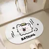 Alfombrilla absorbente de tierra de diatomeas dura de dibujos animados personalizada, alfombrilla de pie de secado rápido para baño, alfombrilla de pie antideslizante para entrada de baño y inodoro