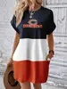 Vestido de Moda Nuevo de Verano para Mujer Sudadera Larga de Cuello Redondo de Equipo de la NFL 211 Vestido Elegante Europeo y Americano