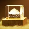Adornos creativos de cristal con forma de corazón y forma de luna cuadrada, cubo de nube, luz nocturna, nubes de lluvia, sistema solar, regalo de cumpleaños para mujer.
