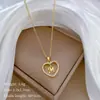 [Aço titânio] carta de amor cheia de diamantes luz luxo elegante lindo colar cheio de diamantes feminino all-match corrente de clavícula corrente de aço titânio