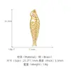Acessórios Criativos e Peculiares em Pingente de Ouro 14K, Material de Cobre, Conserva a Cor, Não Desbota, Peixe Pequeno, Baguete, Combinação em Forma de Coração