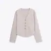 Outono 2025 Novo Estilo Europeu e Americano Suéter de Tricô Solto Feminino Designer Nicho Temperamento 5039222