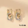 Amazon Europeia e Americana mais vendida design de personalidade simples em forma de U cor dupla moda gola dois brincos fecho de orelha atacado