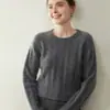 Bai Cai Rong Nuevo Suéter de Punto Trenzado Grueso de Cachemira para Mujer Cuello Redondo Otoño/Invierno Capa Interior Suave y Amigable con la Piel