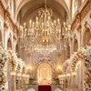 Decoração de casamento moderna estilo europeu lustre de cristal hall de hotel adereços de decoração de salão de casamento lustre de salão de banquetes de hotel