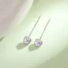Pendientes de Borla con Forma de Corazón de Piedra Lunar de Lujo Ligero Yixuan Modelo Nuevo 2026 Pendientes Deslumbrantes con Forma de Corazón de Aurora Soñadora