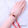 Flor de Muñeca Coreana para Novia, Hermoso y Súper Hada Flor de Orquídea Pulsera de Flor para Mano, Regalo de Boda, Grupo de Damas de Honor Hermanas