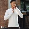 Fábrica de Origen Ropa de Secado Rápido para Hombre Camiseta Deportiva de Ocio al Aire Libre Manga Larga Top Camisa Polo Medio Cierre Ropa de Fitness para Hombre