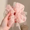 Elástico de Cabelo de Renda Estilo Coreano para Rabo de Cavalo, Scrunchie Grande, Elástico para Coque, Acessório de Cabelo de Luxo para Meninas