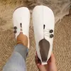 Zapatos de Mujer Casuales de Moda Verano Talla Grande de Nuevo Diseño Escotados Bajos para Pies de Madre Slip-on Cuero Suave Suela Plana Zapatos Individuales Suela Suave