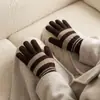 Luvas de Tricô Quentes com Forro de Lã Espessadas para Ciclismo Outono e Inverno, Compatíveis com Tela Sensível ao Toque, Comércio Exterior Feminino Transfronteiriço