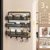 Prateleira de armazenamento com gancho para porta para uso doméstico, cesta suspensa multicamadas para porta, não requer perfuração, prateleira de armazenamento de bolsas multifuncional para montagem na parede