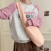 39131 Bolso de mano de algodón acolchado japonés con diseño de corazón, bolsa de viaje, bolso cruzado, bandolera de lona para mujer de gran capacidad