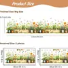 Adesivos de parede autoadesivos florais e de borboletas em aquarela, adesivos de girassol em vaso e ferramentas de jardinagem, para decoração de parede de sala de estar e quarto