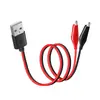 Cable de Prueba USB a Pinza de Cocodrilo Rojo y Negro Pinza Mediana Cable de Alimentación 2468 22Awg Conexión de CC de Bajo Voltaje