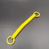 Soporte para Tarjeta de Teléfono Móvil con Anillo de Resorte de Doble Broche Pintado en Spray, Cordón Anti-Pérdida, Cadena de Resorte de Plástico Telescópica, Llavero de Color Caramelo
