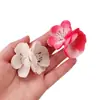 Nuevo Pasador de Flor Artificial de Principios de Primavera Flor de Melocotón Rosa Pinza de Pato Pasador de Flequillo Lateral Combinable para Niña Accesorios para el Cabello