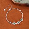 Atacado de fábrica alta qualidade gelo através de material natural perigoso pulseira de jade água azul s925 prata incrustada design pequeno e fresco