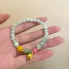 Pulsera de Cuentas Estilo Chino Nuevo Retro con Piedra Natural de Uva Verde para Mujer, Joyería de Mano Exquisita y de Alta Gama al por Mayor