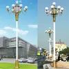 Linterna china 5.6m 8.9m 10m Combinación de Múltiples Cabezas Linterna Magnolia Farola Luz Exterior Poste Alto Luz de Plaza Paisajística