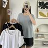 100kg Hermana Gordita Verano Nuevo Estilo Coreano Encaje Hueco Manga Corta Talla Grande Camiseta Casual para Mujer Top 7097