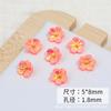 Flor de resina de flor de ciruelo, flor de concha de imitación, color plateado, cinco flores de cuenco pequeño, botón DIY para pulsera, collar, joyería
