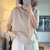 Camisa Verde Sin Mangas Mujer 2026 Verano Nueva Holgada Talla Grande Elegante Rejuvenecedora Casual Adelgazante Camisa Top