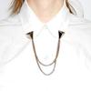 Moda Europea y Americana Broche Punk Triangular Collar de Cadena Clip de Cuello Distintivo Creativo Simple Hebilla Fija de Cuello