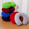 Almofada Inflável em Formato de U Feita de Material de PVC Aveludado, Adequada para Viagens ao Ar Livre, Viagens de Negócios e Cochilos em Trens de Alta Velocidade, Pode Ser Guardada, Almofada de Ar Protetora para o Pescoço