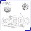 2405 Orificio Pasacables Tipo Disco de 360 Grados Amortiguador de Parada Arbitraria Torque Ajustable Bisagra Móvil Eje Giratorio Amortiguado