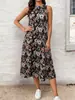 Comercio exterior transfronterizo europeo y americano talla grande moda de verano 2026 nuevo estilo resort sin mangas cuello redondo holgado vestido de longitud media