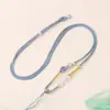 Cuerda Fina para Colgante Hilo Dorado Asimétrico Nudo Plano Cuerda para Collar de Ágata Hebilla de Seguridad Dorada Sencilla Cuerda para Colgar en el Cuello Venta al por Mayor