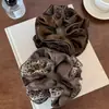 Scrunchie de Alto Padrão Estilo Coreano com Estampa de Leopardo para Mulheres 2026 Novo Elástico para Coque Acessório Elegante para Rabo de Cavalo